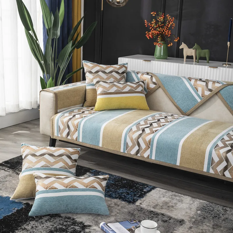 Нескользящие Чехлы для дивана чехлы гостиной из синели в современном