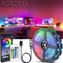 

LED Strip RGB 2835 Bluetooth App Control USB Plug Suitable For Christmas Party Decoration Lamp Can Be Given As Gift To Children