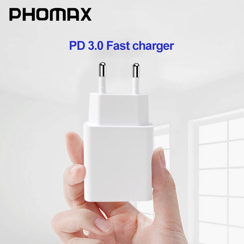 

PHOMAX Cargador USB 18W PD 3.0 para iPhone X cargador rбpido Pengisian cepat para el adaptador de samsung s10 xiaomi usb tipo C