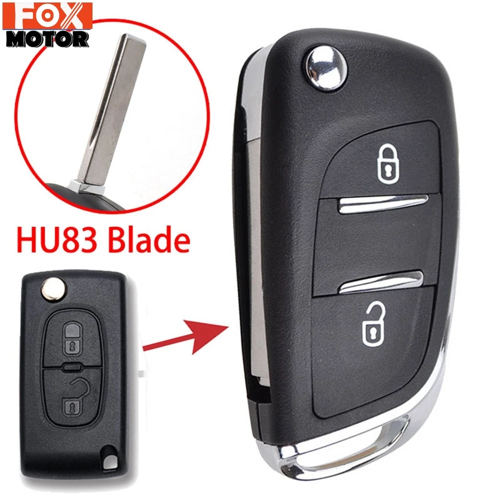 CE0536 HU83 лезвие брелок для ключей с кожаной крышкой чехол для peugeot 308 207 307 3008 807 Expert партнер для Citroen C2 C3 C4 Пикассо