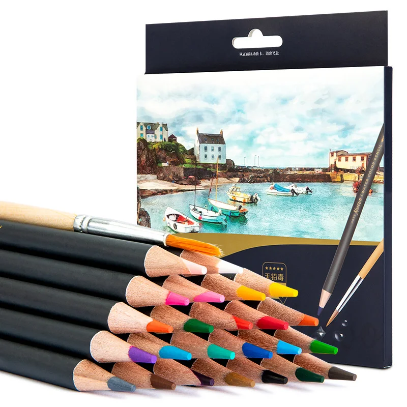 

24/36/48 Colors Pencils Drawing Pen Art Set Children Kids Painting Sketching Water Color Pencils Kit