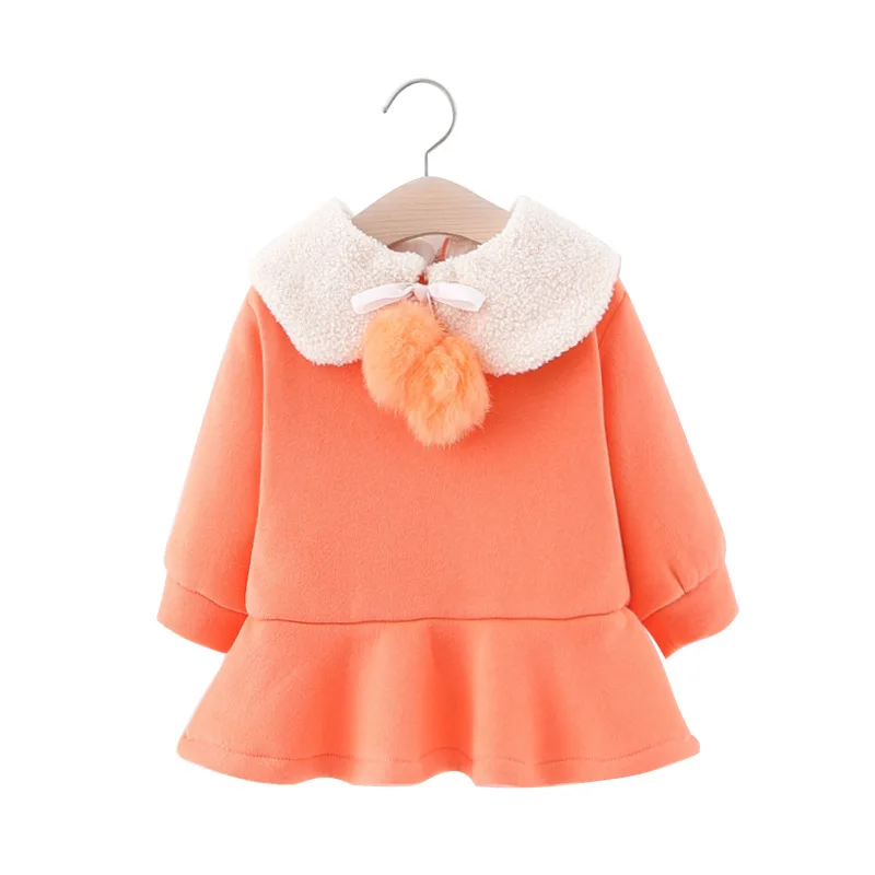 Г. Зимнее Фланелевое платье с отворотом для девочек; детская одежда;