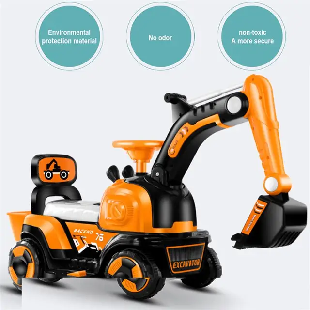 Children'S Electric Excavator Sliding Toy Car With Music Light Optical Walker 2-6 Year Old Kids Ride-On Toy Child Tricycle Gift 2