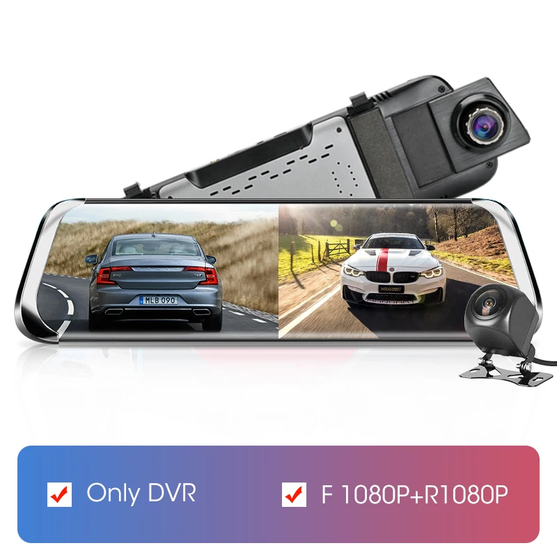 Jansite 1" DVR Dash камера Android Dash Cam зеркало заднего вида gps навигация видео регистратор ADAS/LDWS поток медиа 4 г сеть - Color Name: DVR with Camera