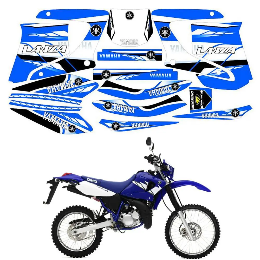 

For YAMAHA DT230 Customized Number Graphics Backgrounds Stickers Kit Decal