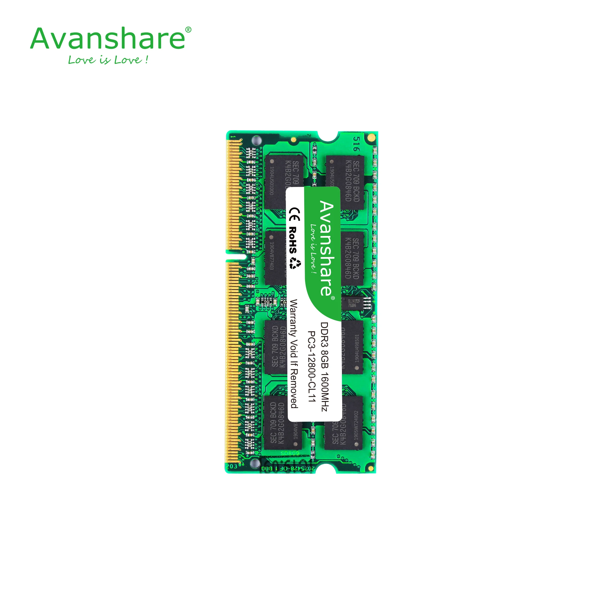 Оперативная память для ноутбука Avanshare 2 ГБ 4 ГБ 8 ГБ DDR3 DDR3L NBL NB3 1066 МГц 1333 МГц 1600 МГц 1,35 МГц 1,5 в