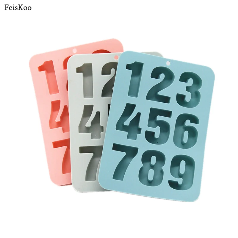 1-9 Number Silicone Ice Mold 3D DIY Fondant Cake Chocolate Cupcake Pastry Molds Cube Maker Baking Tool | Дом и сад