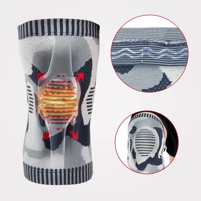 1 PC Compression Knee Sleeve Knee Brace Pads Support Running Basketball Knee Joint Protection Sports Silicone Collision Kneepads