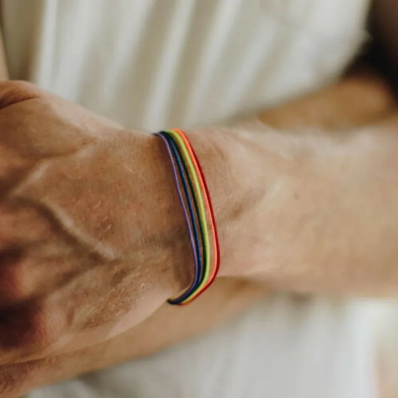 

Gay Pride LGBT Rainbow Unisex Braided Rope Leather Bracelet Jewellery Lesbian Bisexual Trans Men Wristlet