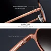 BARCUR-gafas de sol redondas para hombre, lentes de sol masculinas de marca lujosa, de estilo Retro Vintage, con protección UV400 ► Foto 2/6