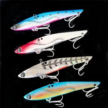 

Tsurinoy 4Pcs 10.5cm 35g Metal VIB Lures Vivid Vibratory Spoon Lure Fishing Bait Bass Artificial Hard Bait VIB lures