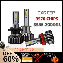 20000LM Voiture Phare Voiture Lumières H4 H7 H1 H8 H9 H11 9005 Hb3 4300K 6000K 8000K Auto Antibrouillard 55W 24V LED Ampoule 9006 Hb4 12V 