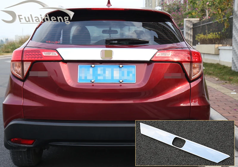 1 шт. для Honda Vezel HR-V- нержавеющая сталь задний багажник крышка хромированная декоративная отделка автомобиля Стайлинг Аксессуары
