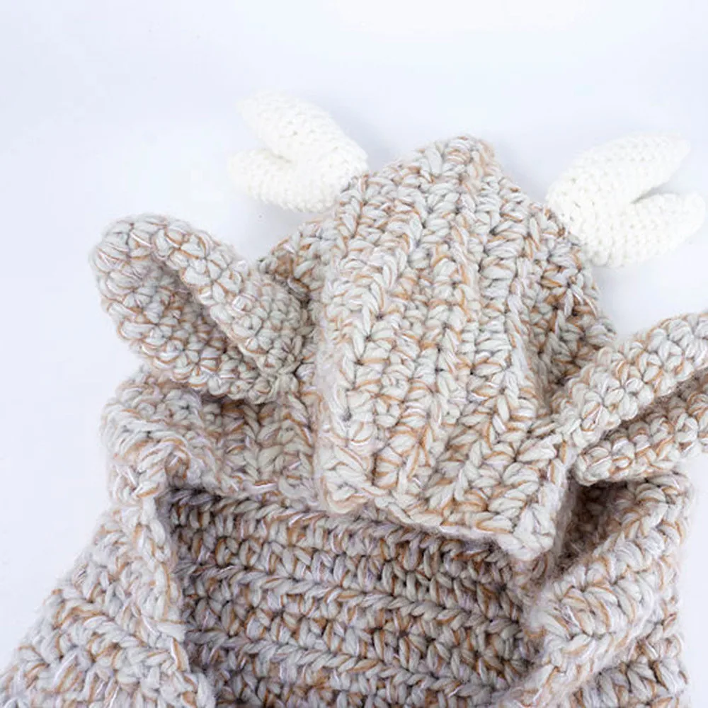 Зимняя детская теплая Милая шапка Сова вязаный капюшон шарф шапочки для перчатки Осень-Зима для детей ясельного возраста