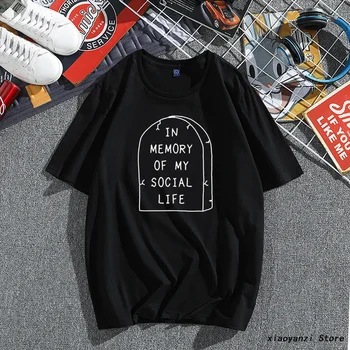 

In Memory of My Social Life Women T-Shirt Pastel Goth Grunge Goth Kawaii Hipster Rip Indie Cute Tshirt graphic tee-e018
