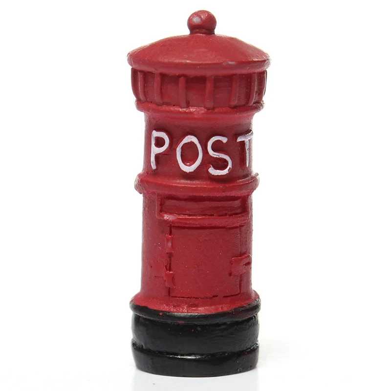 

Miniature Retro Postbox Craft Dollhouse Decor Garden Fairy Ornament Flower Pot Plant Home DIY Red