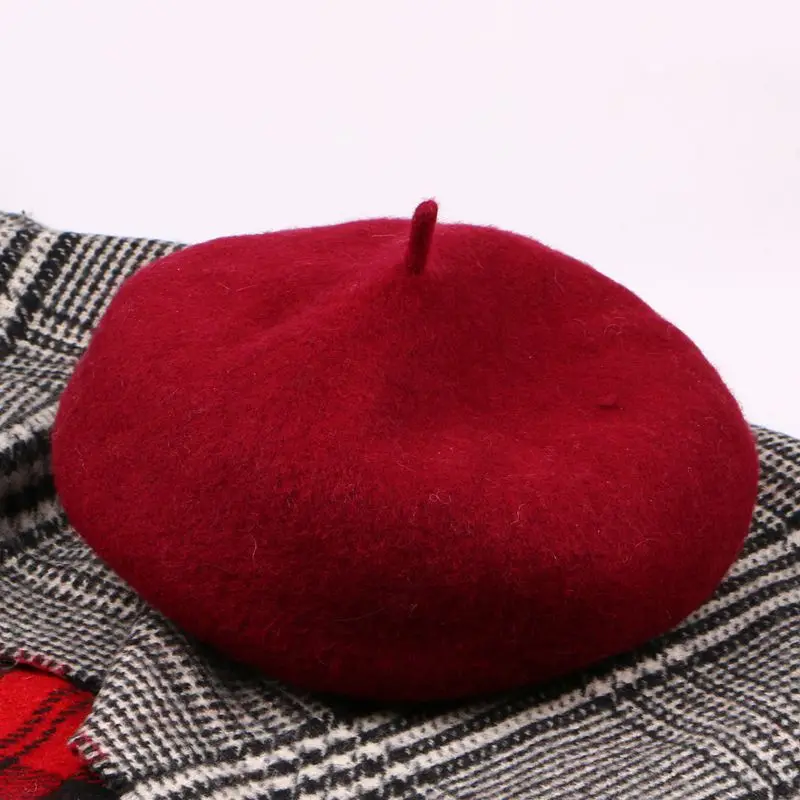 Wine Red Стильный берет для женщин осень зима дней корейский стиль японский стиль мягкая сестра британский стиль художника кепки для женщин Сладкий - Цвет: Wine Red