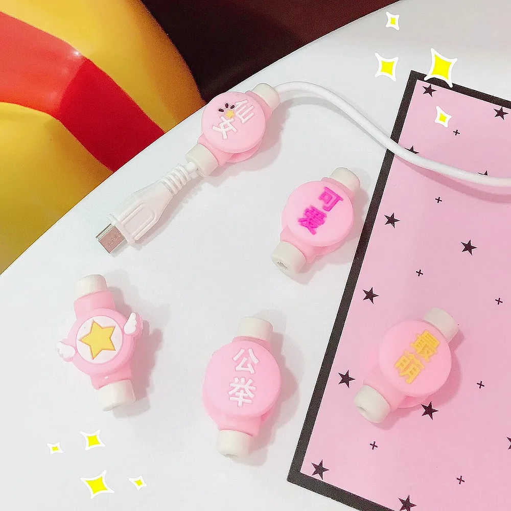

Fashion Cute Data Hub Phone Winder Pink Hub Earphone Hub Data line protector