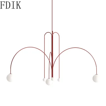 

Post Modern Creative Art Hanglamp Nordic Minimalist Design Line Chandelier for Coffee Shop Hotel Loft Decor Luminaire Suspension