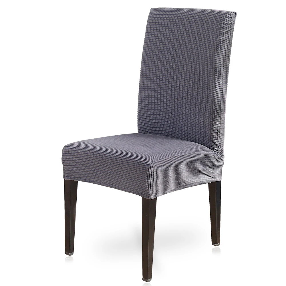 1/2/4 шт. сплошной Цвет чехол для кресла спандекс флисовые плотные эластичные чехлов чехлы на стулья для Обеденная для свадьбы или торжественного случая - Цвет: B-sliver grey