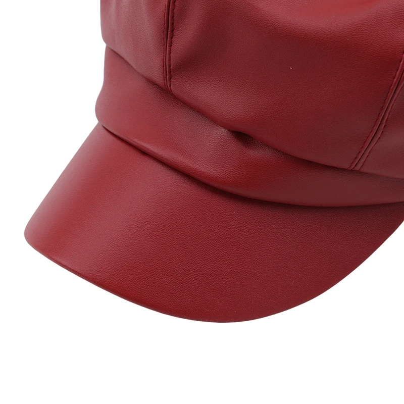 Женская кепка Snapback, берет, шапки из искусственной кожи, женский берет, осенне-зимняя восьмиугольная кепка, шапки, модная Ретро Кепка Newsboy s
