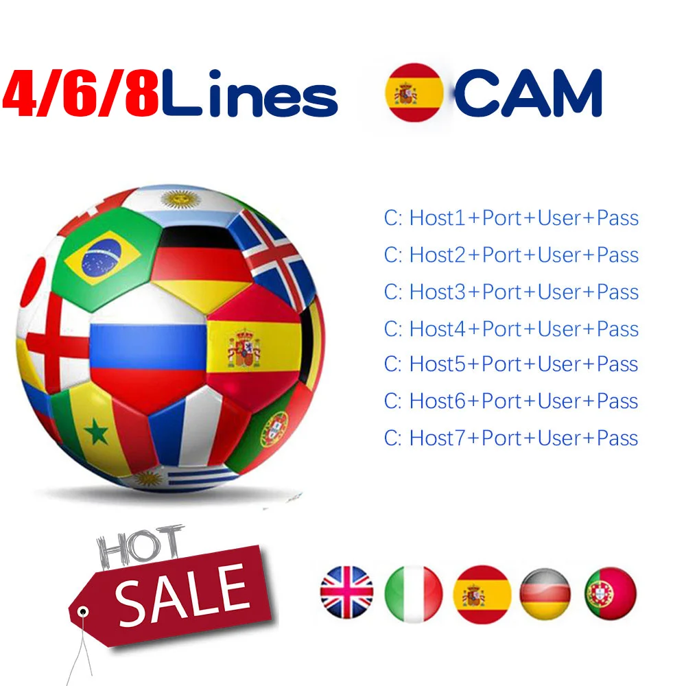 

GTmedia-receptor de TV CAM HD, DVB-S2 en lÃ­nea para 1 aÃ±o, Europa, V8 Nova V7S V9, Freesat V7, Ccam Italia