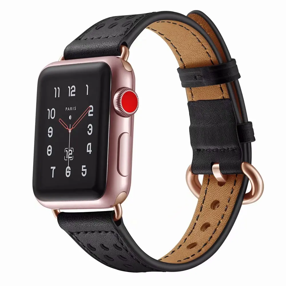 

hot selling band For Apple Watch 38mm 40mm Genuine leather loop buckle bracelet Strap for iWatch Series 4 3 2 1 watchband