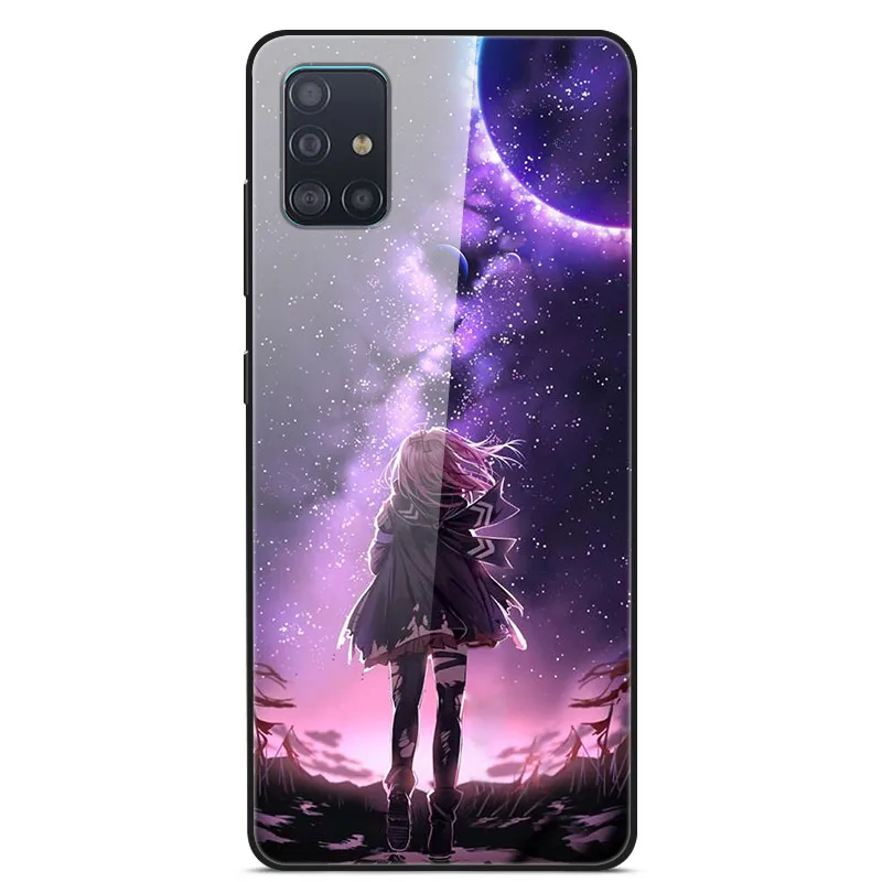 02 Для samsung Galaxy A71, чехол из закаленного стекла, жесткая задняя крышка, чехол для телефона, для samsung A71 A715F, TPU, бампер, чехол s для Galaxy A71 - Цвет: 02