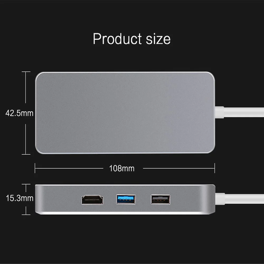 7 в 1 type C зарядный концентратор к HDMI RJ45 Gigabit LAN USB3.0 TF SD адаптер для Mac Поддержка всех моделей с TPPE-C серии ноутбуков