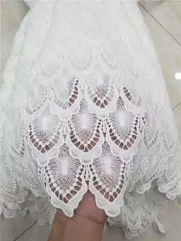 

latest skin friendly African Cord Lace Fabric High Quality very soft guipure lace fabric For Evening Dresses in Purple white
