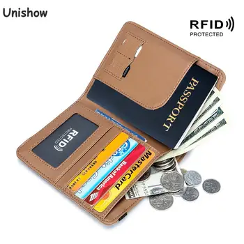 

RFID Blocking Leather Passport Wallet 2020 Brand Designer Women And Men Wallet Passport Holder Mulitfunction Travel Wallet Purse