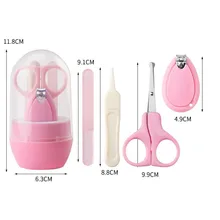 4 шт./компл. уход за младенцем Комплект детский набор для ухода за ногтями для пинцеты для чистки носа для Палочки ушной палец ножницы триммера дорожная сумка для хранения