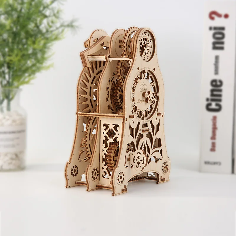 

Wooden Mechanical Transmission Model Magic Pendulum Timer DIY Spell Insert 3D Model Puzzle Hands-on Toy Mechanical Model