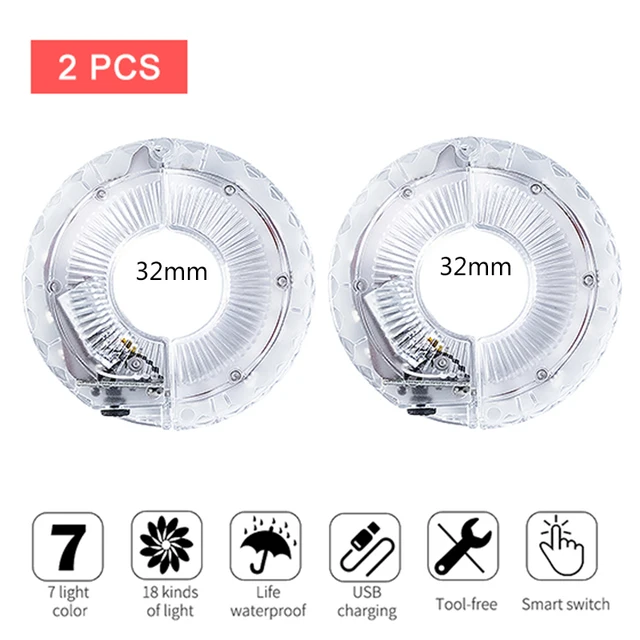 Rechargeable LED Bicycle Wheel Hub Lights Lighting4Home