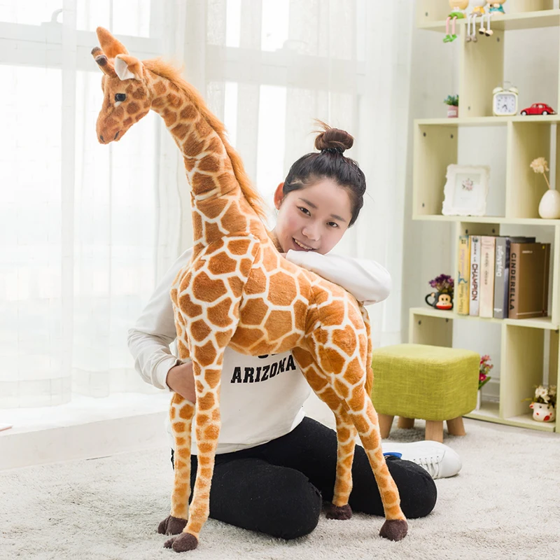 Custom Size 80cm /100cm Plush Giraffe Doll Tall Animal Stuffed Toy For Kids Realistic Zoo Plush Big Giraffe Plush Toy