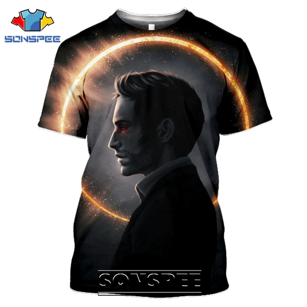 SONSPEE T-shirts Lucifer Morningstar 3D Print Men Women Casual Fashion Hip Hop Short Sleeve Streetwear Devil Tees Tops Shirt (3)