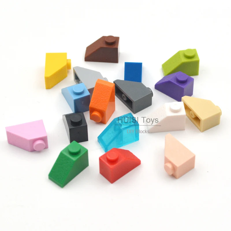 Lego 4 Blue 1x2 Roof Finish Tile 30 degree Slopes NEW