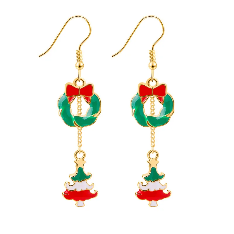 

12pcs/lot New Fashion Winter Christmas Tree Long Earrings For Party Fashion Jewelry