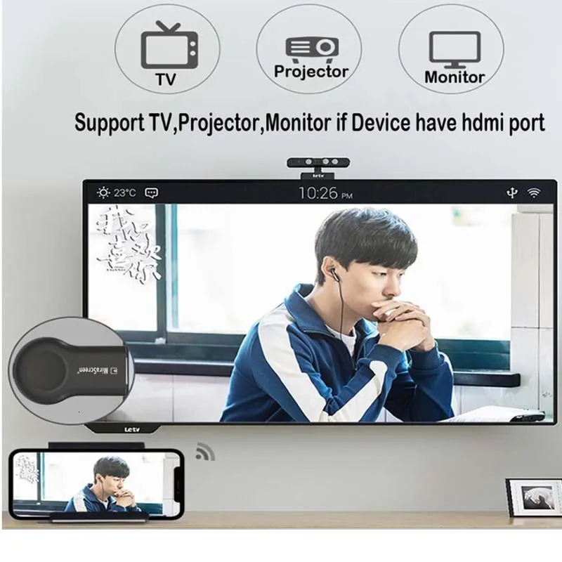 Новинка ТВ-палка Anycast Miracast DLNA медиа Airplay Беспроводной HDMI WiFi Дисплей приемник ключ Поддержка Windows Andriod IOS Mac