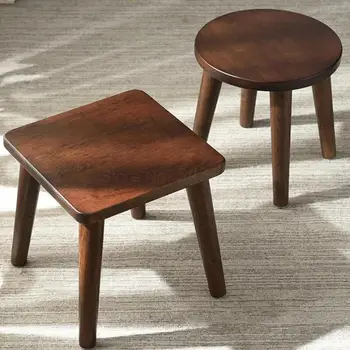 

Nordic solid wood stool home shoe changing stool living room small bench simple modern low stool chair child wooden stool