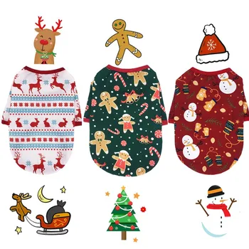 

Christmas Dog Clothes Cartoons Elk Snowman Hoodies Shirt Chihuahua Yorkies Clothes For Small Medium Pets Puppy Ropa Perro Pug
