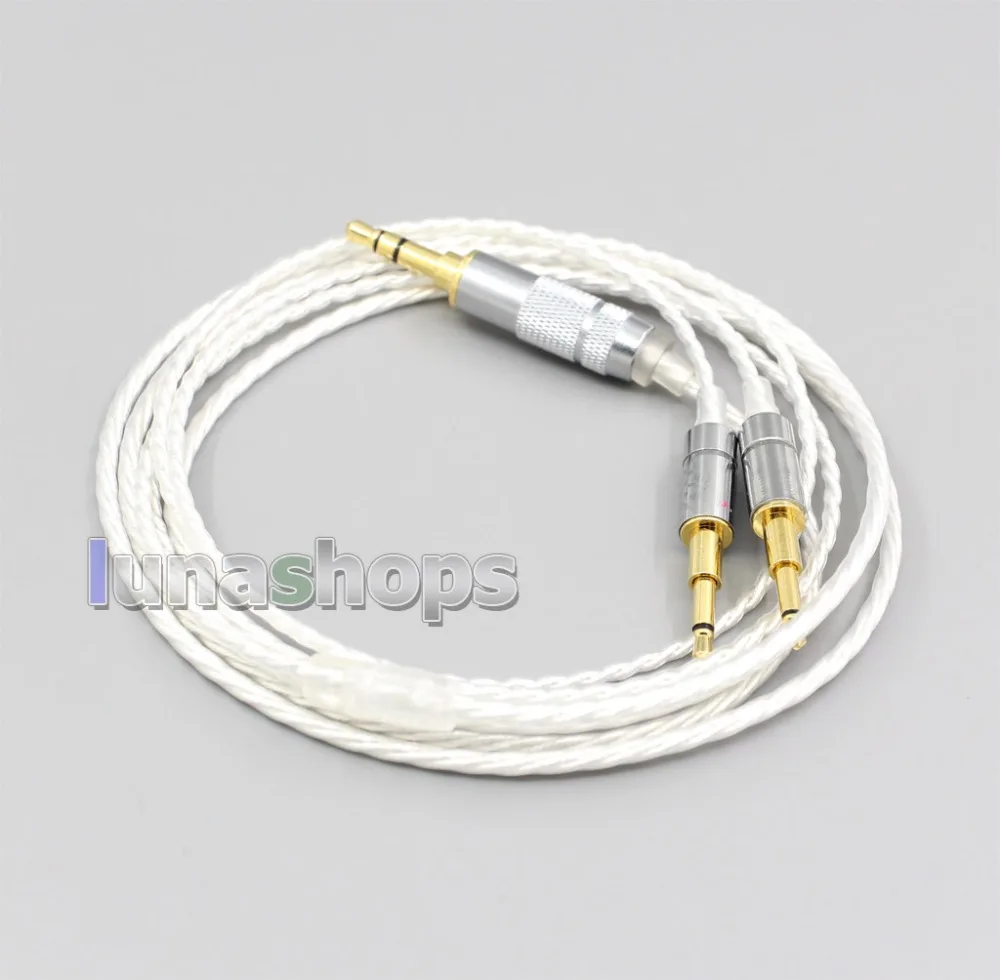 LN006619 Hi Res Silver Plated 7N OCC Earphone Cable For Hifiman HE560 HE 350 HE1000 V2 Headphone 2 5mm pin