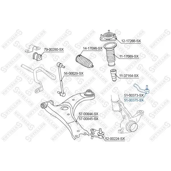 Наконечник рулевой правый Toyota Avensis 1.6-2.0/2.0-2.2D-4D 09