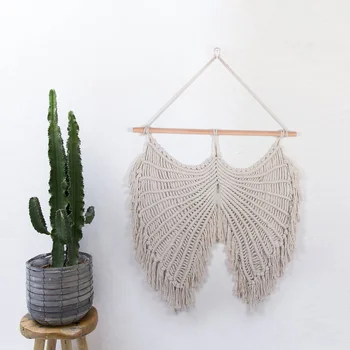 

Creative home accessories soft ornaments cotton cord woven angel wings tapestry Bohemian style decoration mandala mexican party
