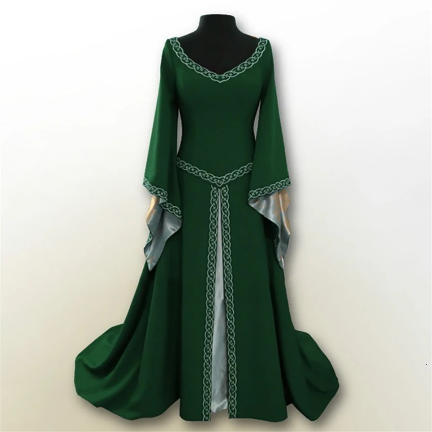 6 видов цветов, женские средневековые костюмы 18-летнего возраста, середина, современное длинное платье для женщин, косплей, европейские