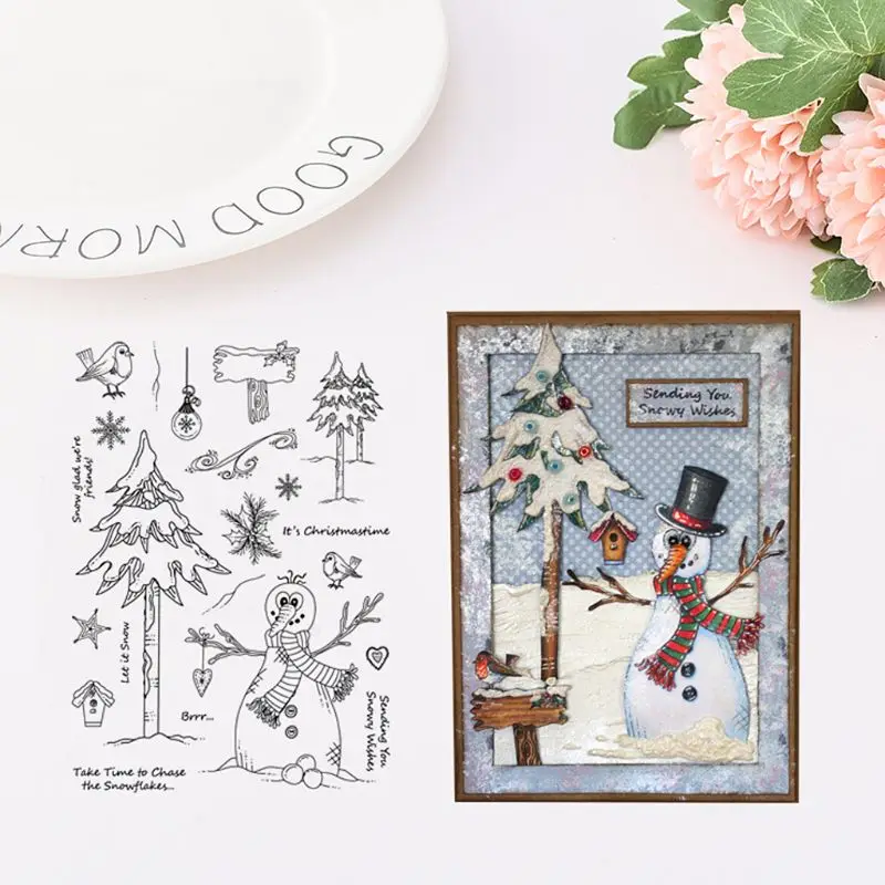 Natural Dandelion Pattern DIY Large Transparent Rubber Stamp Seal DIY Craft Scrapbooking Decor