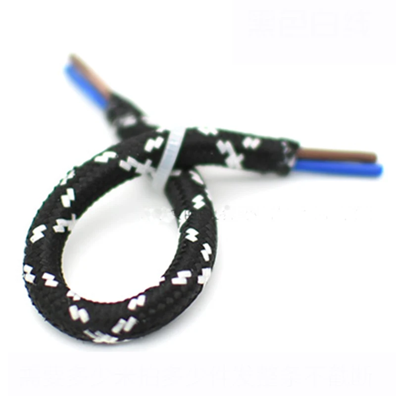 XVX 10 M Cavo Elettrico 2 Core Corda Vintage Cavo Di Illuminazione Filo Di Lino Rivestito In Rame Corda Industriale Intrecciata Retro Per Lampada A Sospensione Fai Da Te Zhuoxuan