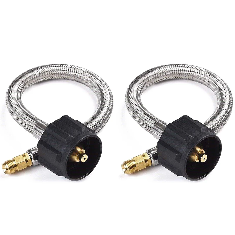 

BMBY-12Inch Pigtail Stainless Braided RV Propane Hose Connector with 1/4 in Inverted Male Flare for Marshall Excelsior/Fairview