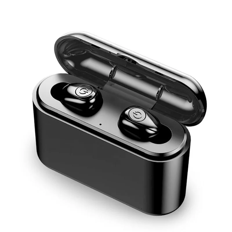 black 3000 мАч TWS Bluetooth наушники 5D стерео беспроводные наушники Мини водонепроницаемая гарнитура внешний аккумулятор наушники для ПК телефонов IOS Android - Цвет: black