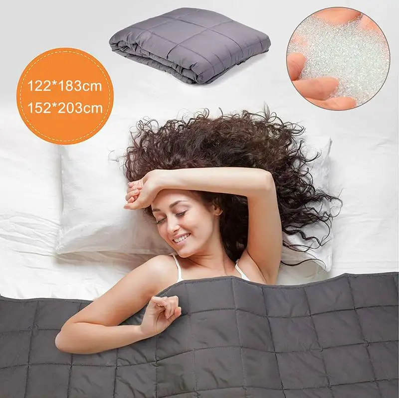 Взвешенное одеяло для взрослых, 1 шт., 152X203 см, для декомпрессии, помощи во время сна, взвешенное давление, помощник для сна, для беспокойства, бессонницы